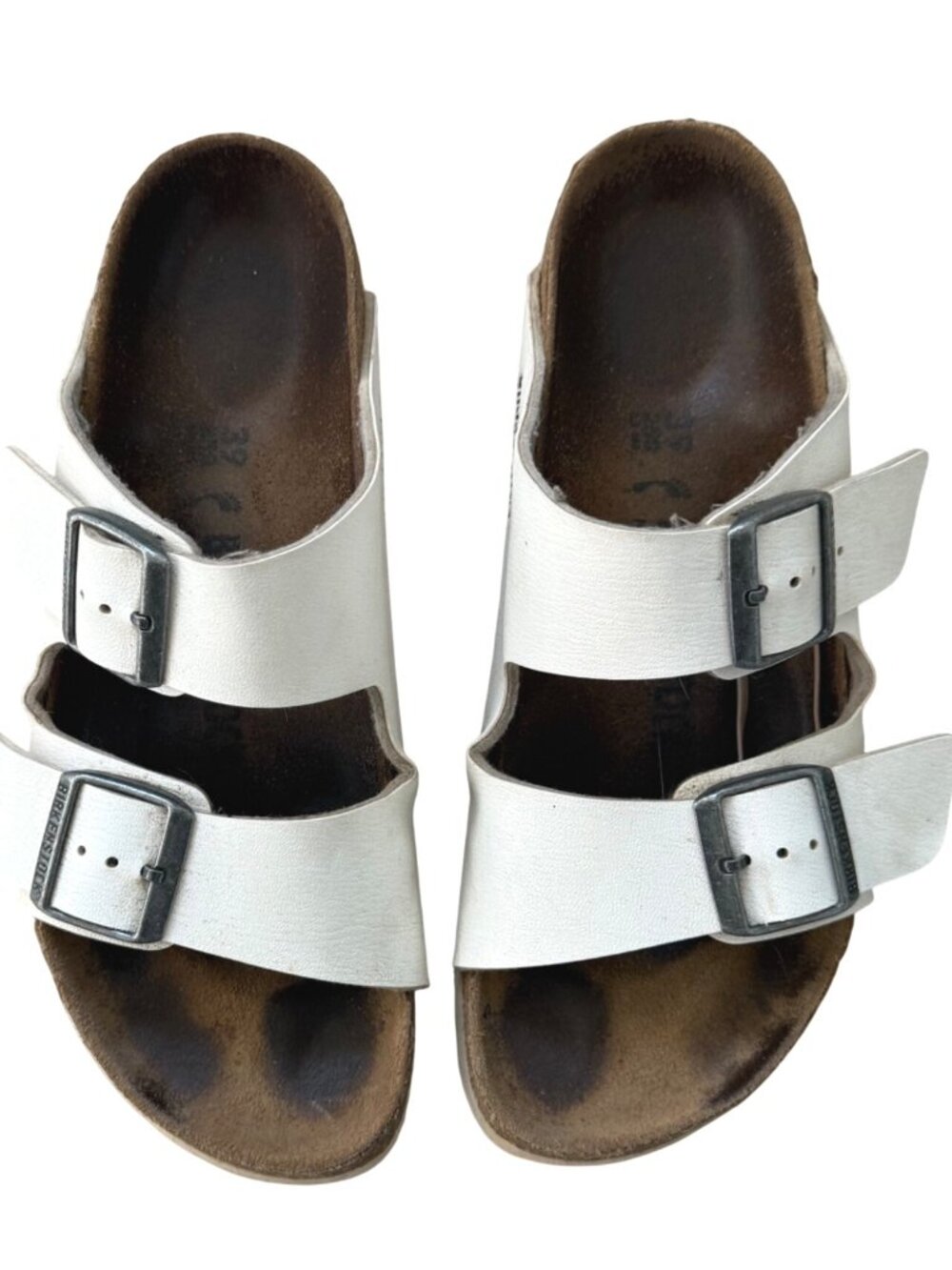 Birkenstock Women's Leather Sandals Sz 39 White Strappy Summer Travel Outdoor